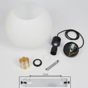 hofstein Suspension Tuvalu Laiton, Noir, 1 lumière* Lampes En Verre