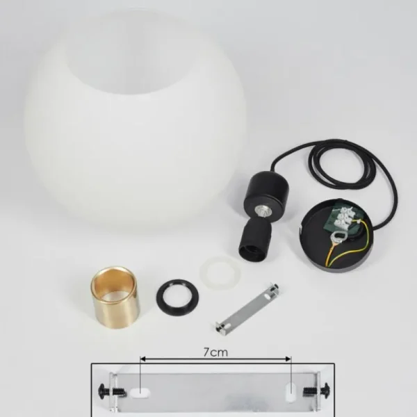 hofstein Suspension Tuvalu Laiton, Noir, 1 lumière* Lampes En Verre