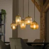 hofstein Suspension Vasco Noir, 5 lumières* Lampes En Verre