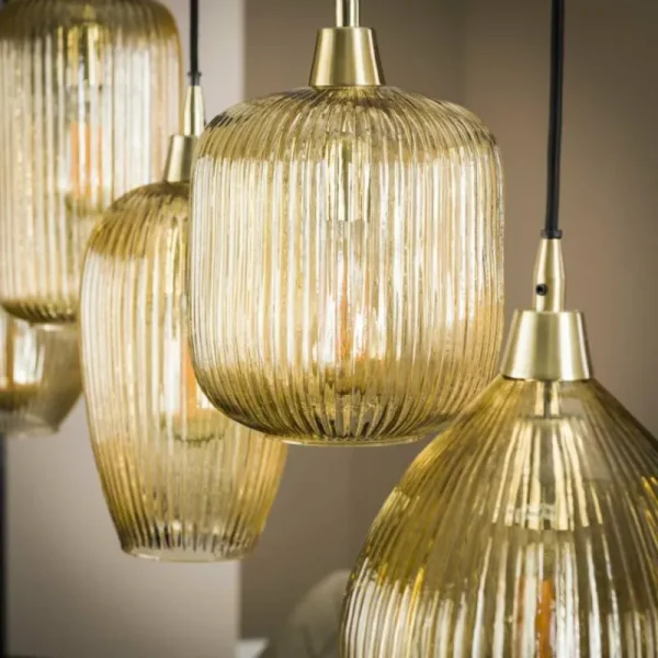 hofstein Suspension Vasco Noir, 5 lumières* Lampes En Verre