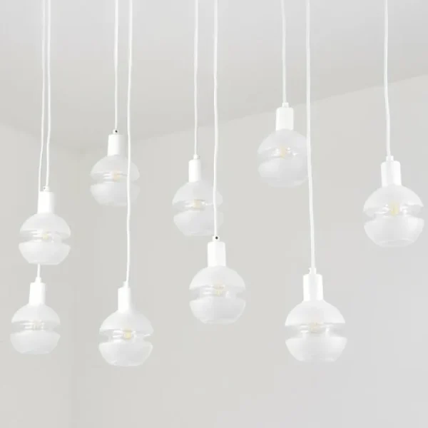 hofstein Suspension Ventosa Blanc, 9 lumières* Lampes En Verre