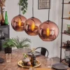 hofstein Suspension - Verre 30 cm Koyoto Cuivré, 3 lumières* Lampes En Verre