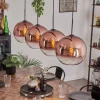 hofstein Suspension - Verre 30 cm Koyoto Clair, Cuivré, 4 lumières* Lampes En Verre