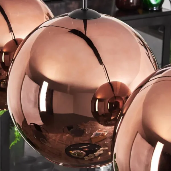 hofstein Suspension - Verre 30 cm Koyoto Cuivré, 4 lumières* Lampes En Verre