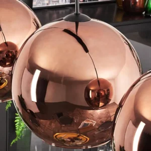 hofstein Suspension - Verre 30 cm Koyoto Cuivré, 3 lumières* Lampes En Verre