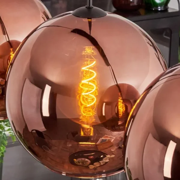 hofstein Suspension - Verre 30 cm Koyoto Cuivré, 4 lumières* Lampes En Verre