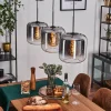 hofstein Suspension - Verre 25 cm Lauden Clair, Fumé, 3 lumières* Lampes Modernes