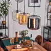 hofstein Suspension - Verre 25 cm Lauden Ambre, Chrome, Clair, 3 lumières* Lampes En Verre