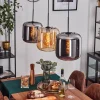 hofstein Suspension - Verre 25 cm Lauden Ambre, Chrome, 3 lumières* Lampes En Verre