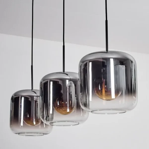 hofstein Suspension - Verre 25 cm Lauden Chrome, Clair, 3 lumières* Lampes En Verre