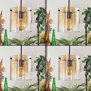 hofstein Suspension - Verre 20 cm Parane Ambre, Clair, 3 lumières* Lampes En Verre