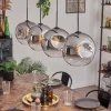 hofstein Suspension - Verre 30 cm Ripoll Chrome, Clair, 4 lumières* Lampes En Verre