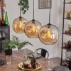 hofstein Suspension - Verre 30 cm Ripoll Noir, 3 lumières* Lampes En Verre