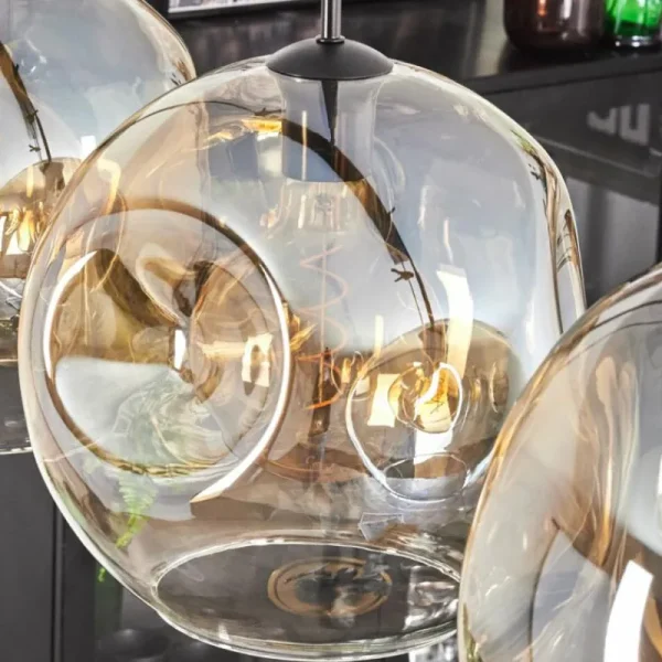 hofstein Suspension - Verre 30 cm Ripoll Ambre, Clair, 4 lumières* Lampes En Verre