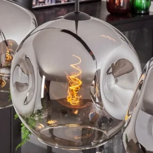 hofstein Suspension - Verre 30 cm Ripoll Chrome, Clair, 4 lumières* Lampes En Verre