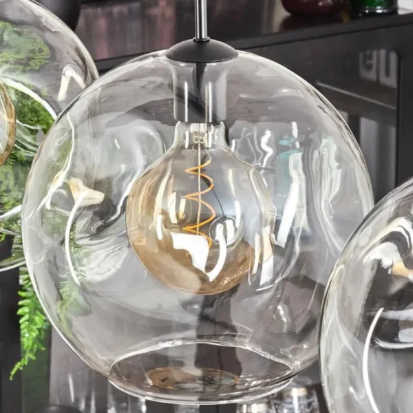 hofstein Suspension - Verre 30 cm Ripoll Clair, 3 lumières* Lampes En Verre