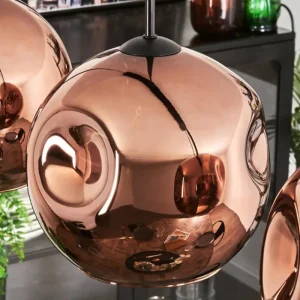 hofstein Suspension - Verre 25 cm Ripoll Cuivré, 4 lumières* Lampes En Verre
