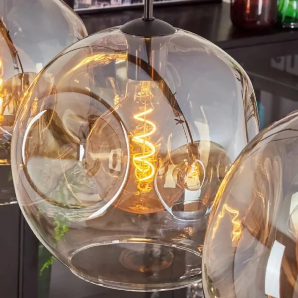 hofstein Suspension - Verre 30 cm Ripoll Ambre, Clair, 4 lumières* Lampes En Verre