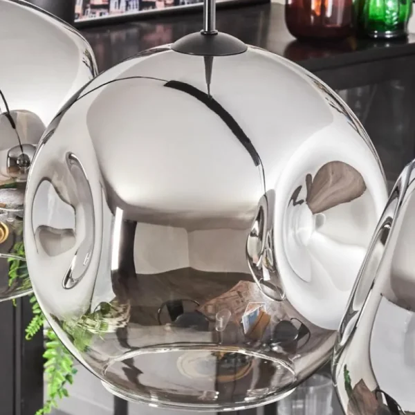 hofstein Suspension - Verre 30 cm Ripoll Chrome, Clair, 4 lumières* Lampes En Verre