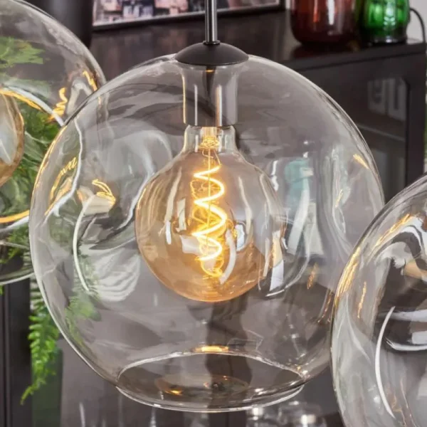 hofstein Suspension - Verre 30 cm Ripoll Clair, 3 lumières* Lampes En Verre