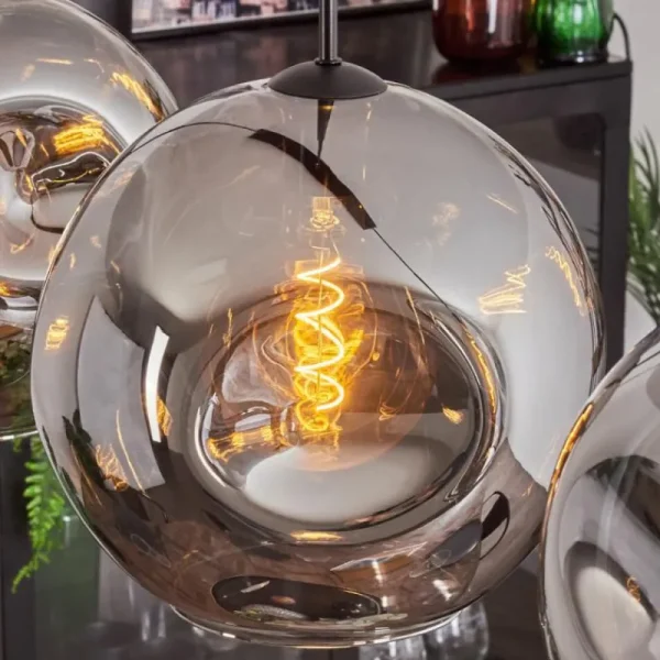 hofstein Suspension - Verre 30 cm Ripoll Fumé, 3 lumières* Lampes Modernes