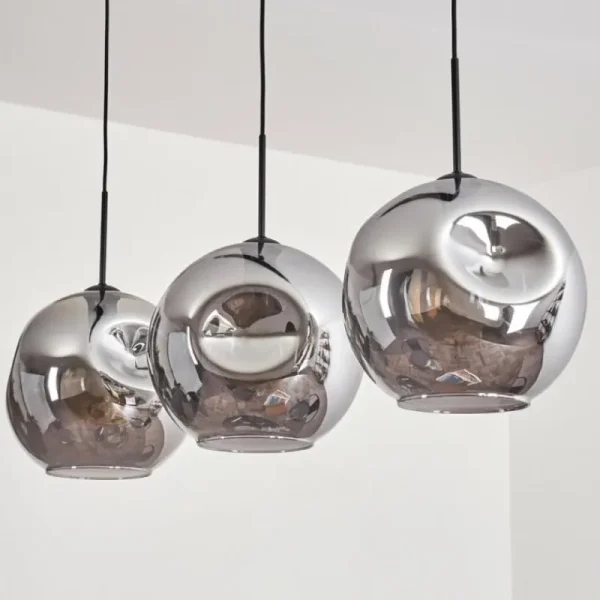 hofstein Suspension - Verre 30 cm Ripoll Fumé, 3 lumières* Lampes Modernes