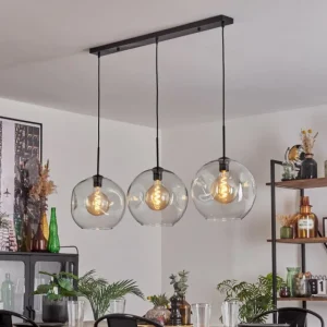 hofstein Suspension - Verre 30 cm Ripoll Clair, 3 lumières* Lampes En Verre