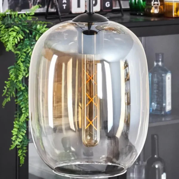 hofstein Suspension - Verre Apedo Ambre, Clair, 3 lumières* Lampes En Verre