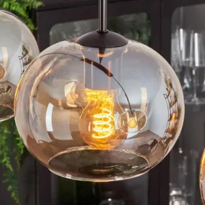 hofstein Suspension - Verre Apedo Ambre, 3 lumières* Lampes En Verre