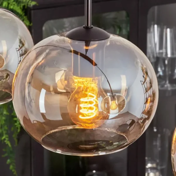 hofstein Suspension - Verre Apedo Ambre, 3 lumières* Lampes En Verre