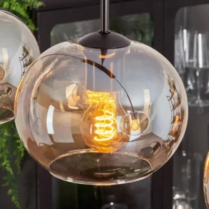 hofstein Suspension - Verre Apedo Ambre, 5 lumières* Lampes En Verre