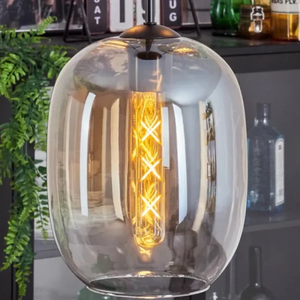 hofstein Suspension - Verre Apedo Ambre, Clair, 3 lumières* Lampes En Verre