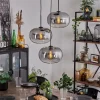 hofstein Suspension - Verre Apedo Clair, Fumé, 3 lumières* Lampes Modernes