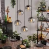 hofstein Suspension - Verre Apedo Clair, Fumé, 5 lumières* Lampes Modernes