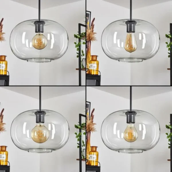 hofstein Suspension - Verre Apedo Clair, 3 lumières* Lampes En Verre