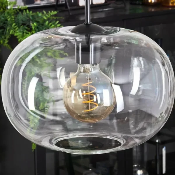 hofstein Suspension - Verre Apedo Clair, 3 lumières* Lampes En Verre