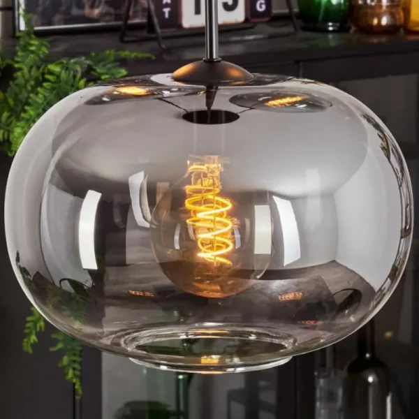 hofstein Suspension - Verre Apedo Clair, Fumé, 3 lumières* Lampes Modernes