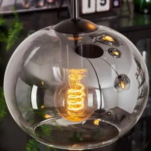 hofstein Suspension - Verre Apedo Clair, Fumé, 5 lumières* Lampes Modernes