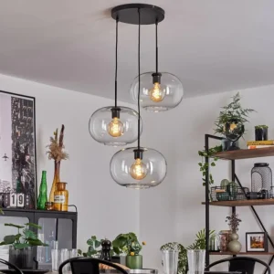 hofstein Suspension - Verre Apedo Clair, 3 lumières* Lampes En Verre