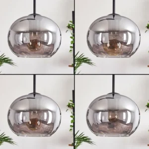 hofstein Suspension - Verre Apedo Fumé, 5 lumières* Lampes Modernes