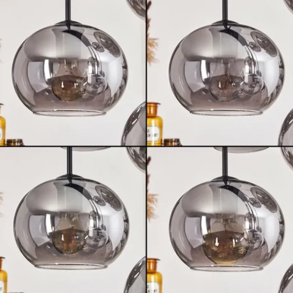 hofstein Suspension - Verre Apedo Fumé, 6 lumières* Lampes Modernes