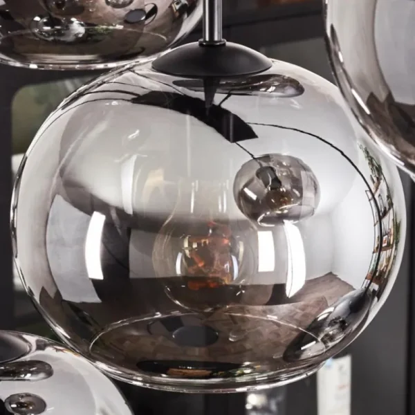 hofstein Suspension - Verre Apedo Fumé, 6 lumières* Lampes Modernes