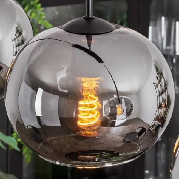 hofstein Suspension - Verre Apedo Fumé, 5 lumières* Lampes Modernes