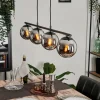 hofstein Suspension - Verre Gastor Chrome, Fumé, 4 lumières* Lampes Modernes