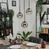 hofstein Suspension - Verre Gastor Chrome, Clair, Fumé, 3 lumières* Lampes Modernes