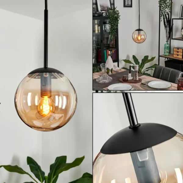 hofstein Suspension - Verre Gastor Ambre, 1 lumière* Lampes En Verre