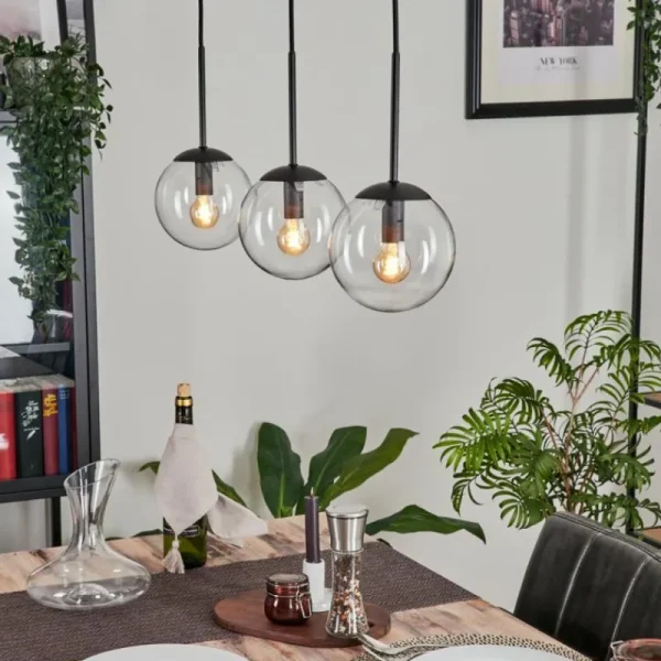 hofstein Suspension - Verre Gastor Clair, 3 lumières* Lampes En Verre