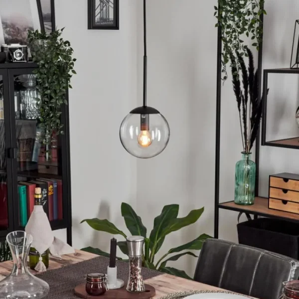 hofstein Suspension - Verre Gastor Noir, 1 lumière* Lampes En Verre