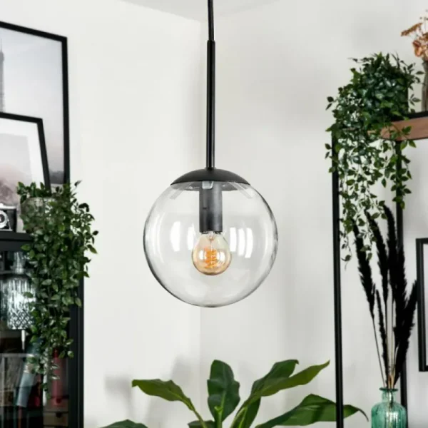 hofstein Suspension - Verre Gastor Noir, 1 lumière* Lampes En Verre