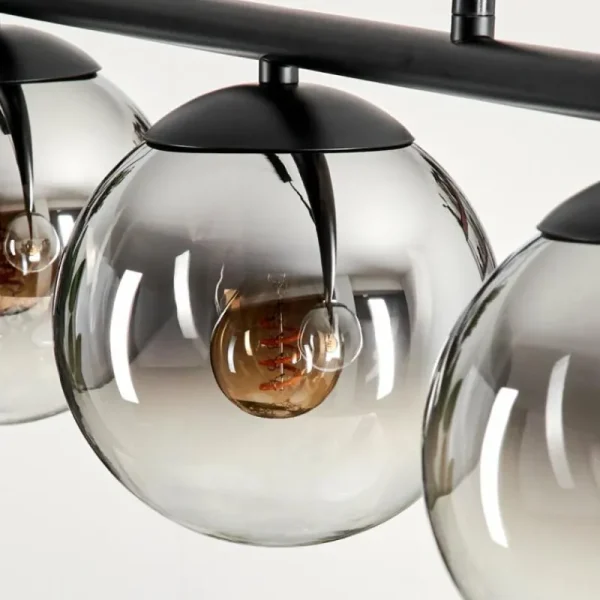 hofstein Suspension - Verre Gastor Chrome, Clair, Fumé, 3 lumières* Lampes Modernes